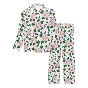 Hummingbird Pattern Print Design 01 Men's Long Pajama Set