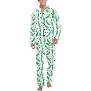 Green Peas Pattern Print Design 01 Men's Long Pajama Set