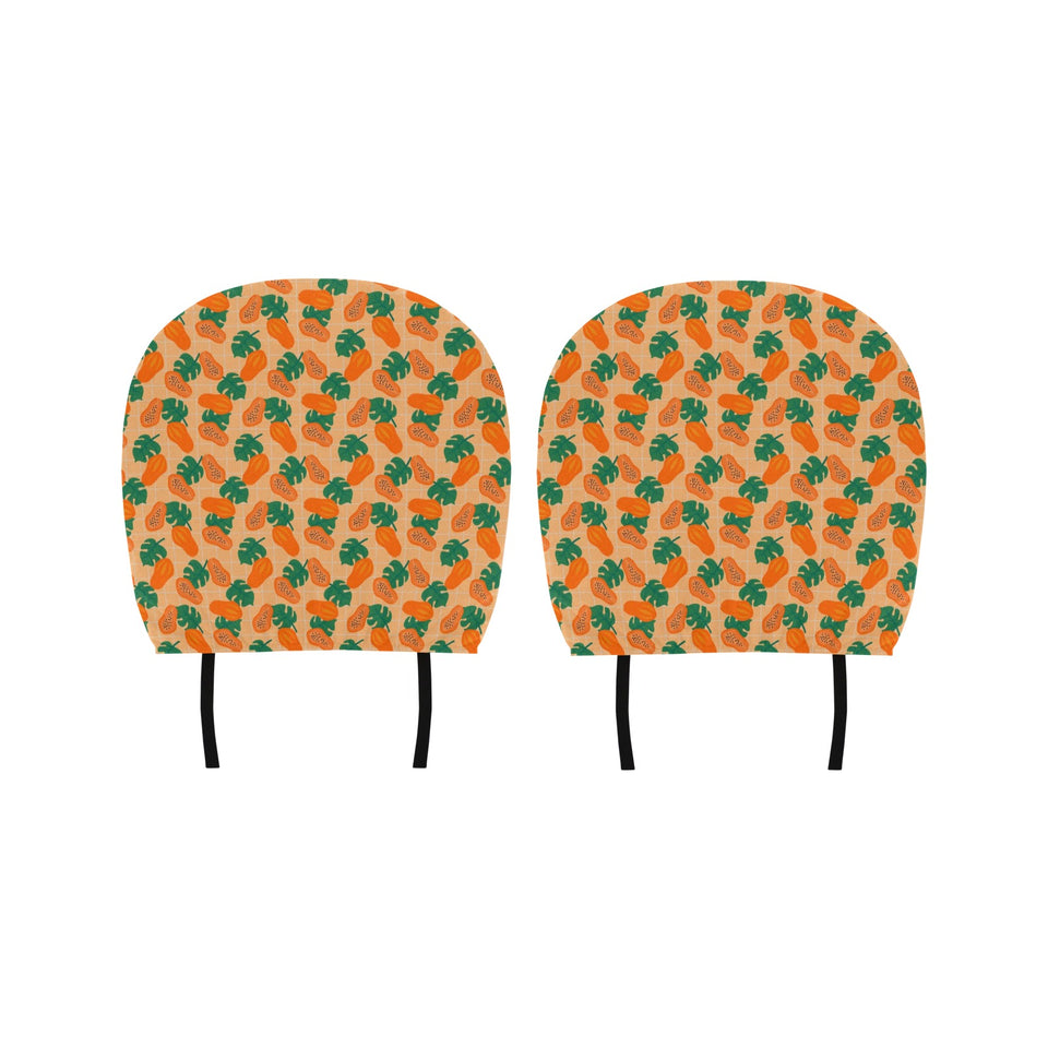 Papaya Leaves Pattern Car Headrest Cover