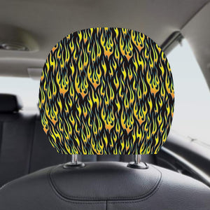 Flame Fire Pattern Background Car Headrest Cover