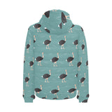 Ostrich Pattern Print Design 01 Men's Padded Hooded Jacket(ModelH42)