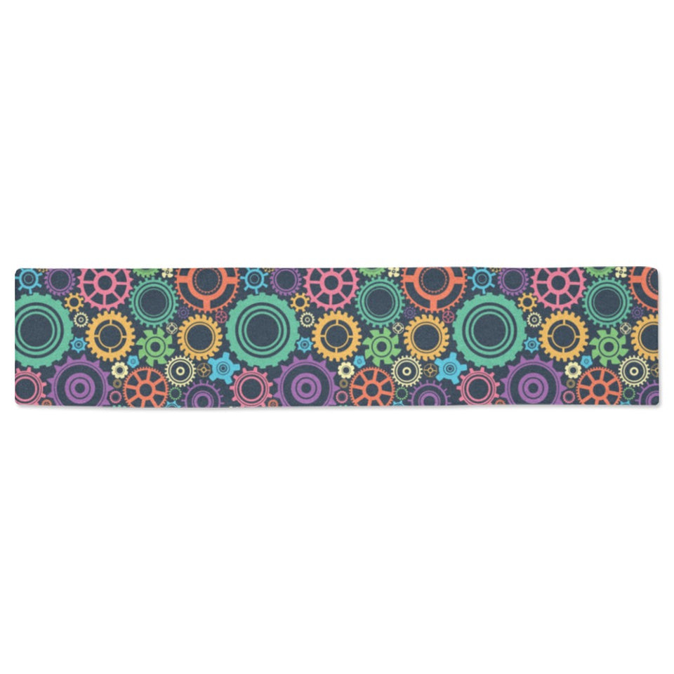 Gear Pattern Print Design 02 Table Runner