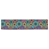 Gear Pattern Print Design 02 Table Runner