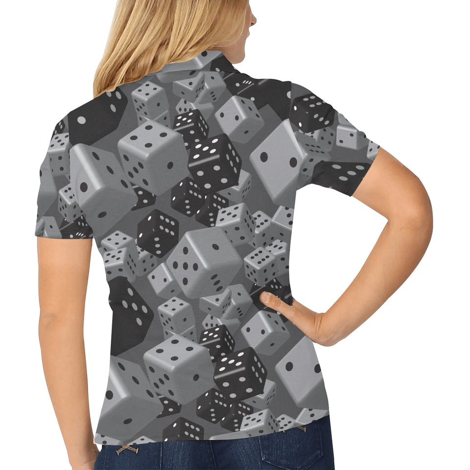 Dice Pattern Print Design 05 Women's All Over Print Polo Shirt