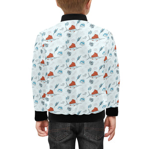 Swordfish Pattern Print Design 03 Kids' Boys' Girls' Bomber Jacket