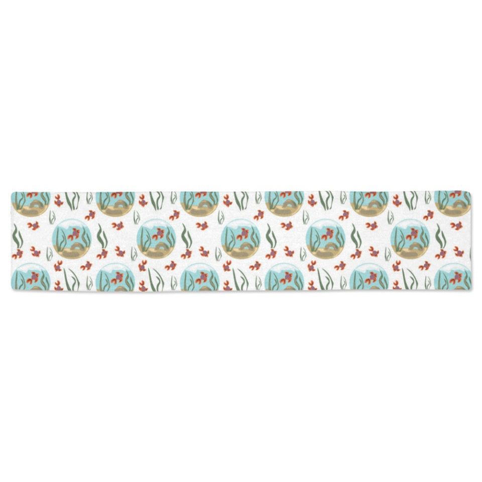 Goldfish Pattern Print Design 01 Table Runner