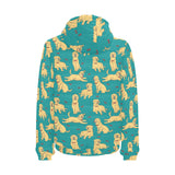 Golden Retriever Pattern Print Design 05 Men's Padded Hooded Jacket(ModelH42)