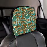 Coffee Bean Pattern Graphic Ornate Car Headrest Cover