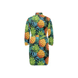 Pineapple Pattern Men's Long Sleeve Belted Night Robe