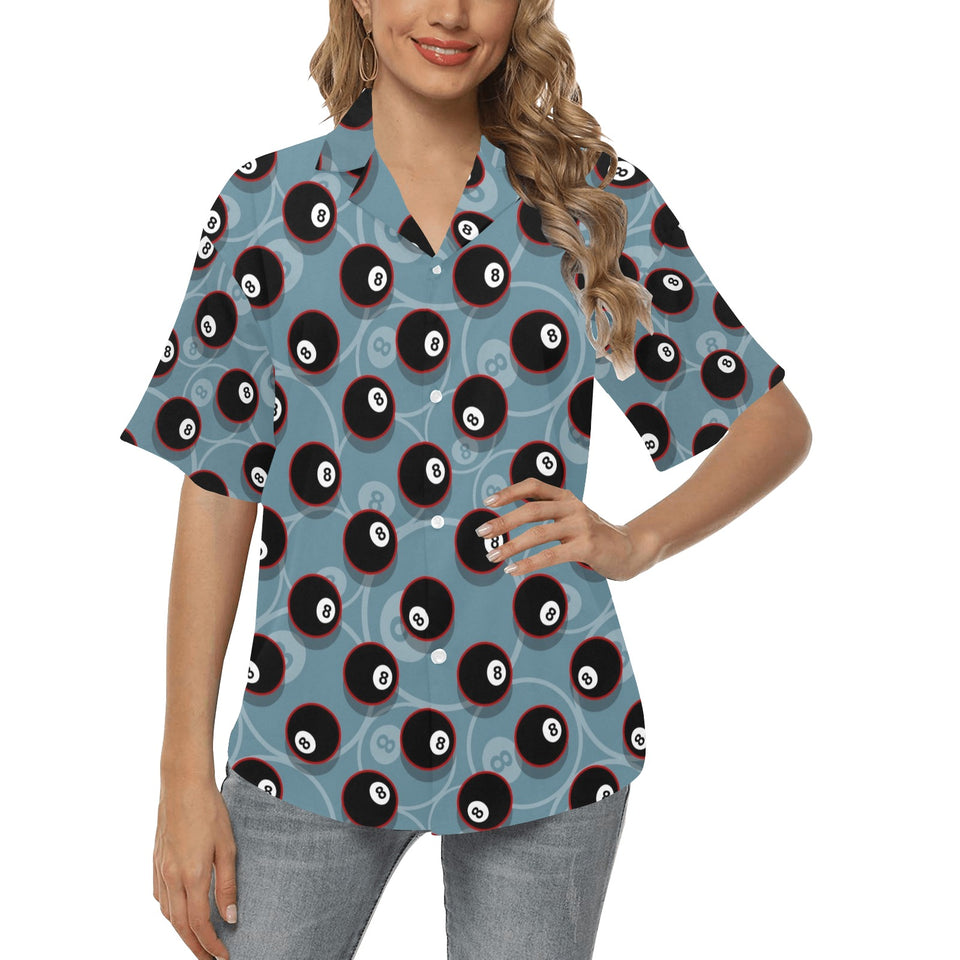 Billiard Ball Pattern Print Design 01 Women's All Over Print Hawaiian Shirt