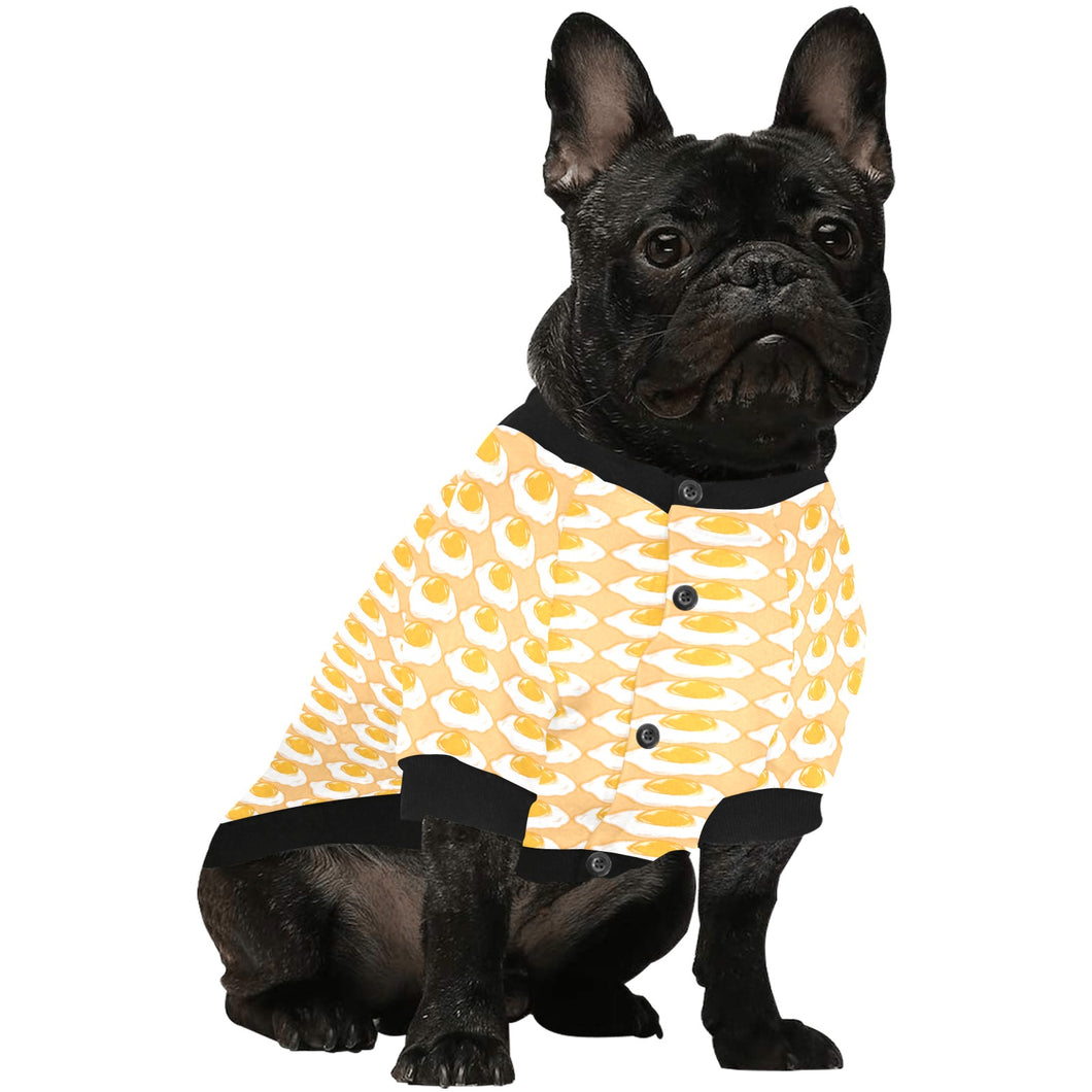 Fried Eggs Pattern Print Design 04 All Over Print Pet Dog Round Neck Fuzzy Shirt