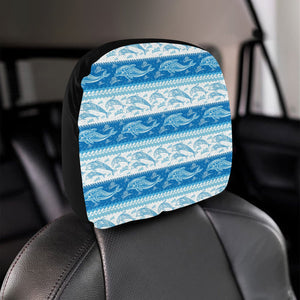 Dolphin Tribal Pattern Ethnic Motifs Car Headrest Cover