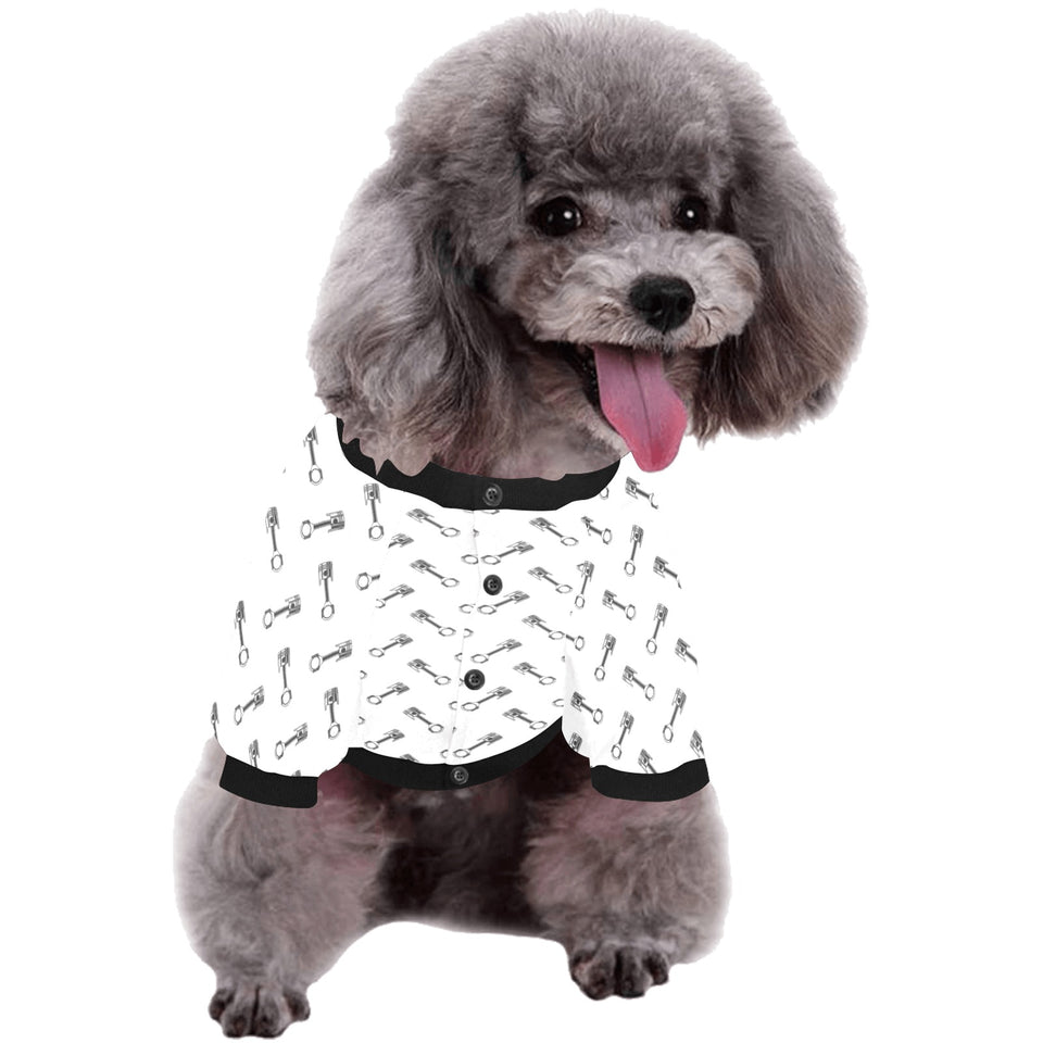 Engine Piston Pattern Print Design 02 All Over Print Pet Dog Round Neck Fuzzy Shirt