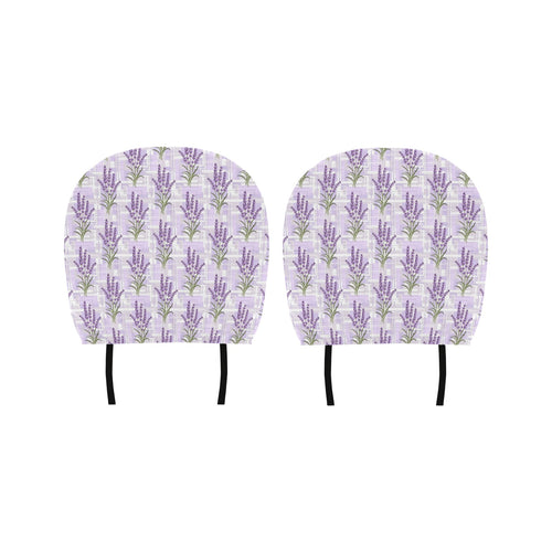 Lavender Pattern Theme Car Headrest Cover