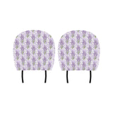 Lavender Pattern Theme Car Headrest Cover