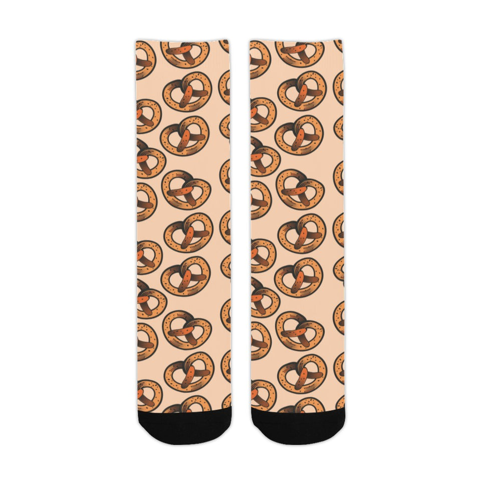 Pretzels Pattern Print Design 02 Crew Socks