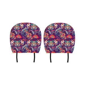 Indian Pattern Background Car Headrest Cover