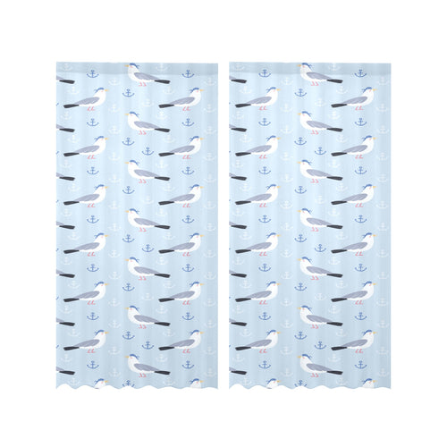 Pigeon Pattern Print Design 03 Gauze Curtain