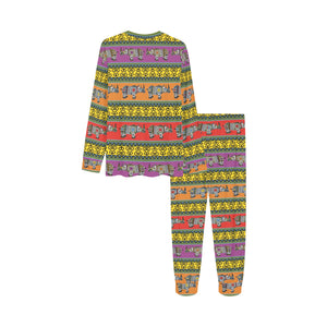 Rhino African Afro Dashiki Adinkra Kente Pattern E Kids' Boys' Girls' All Over Print Pajama Set