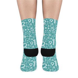 Math Pattern Print Design 05 Crew Socks