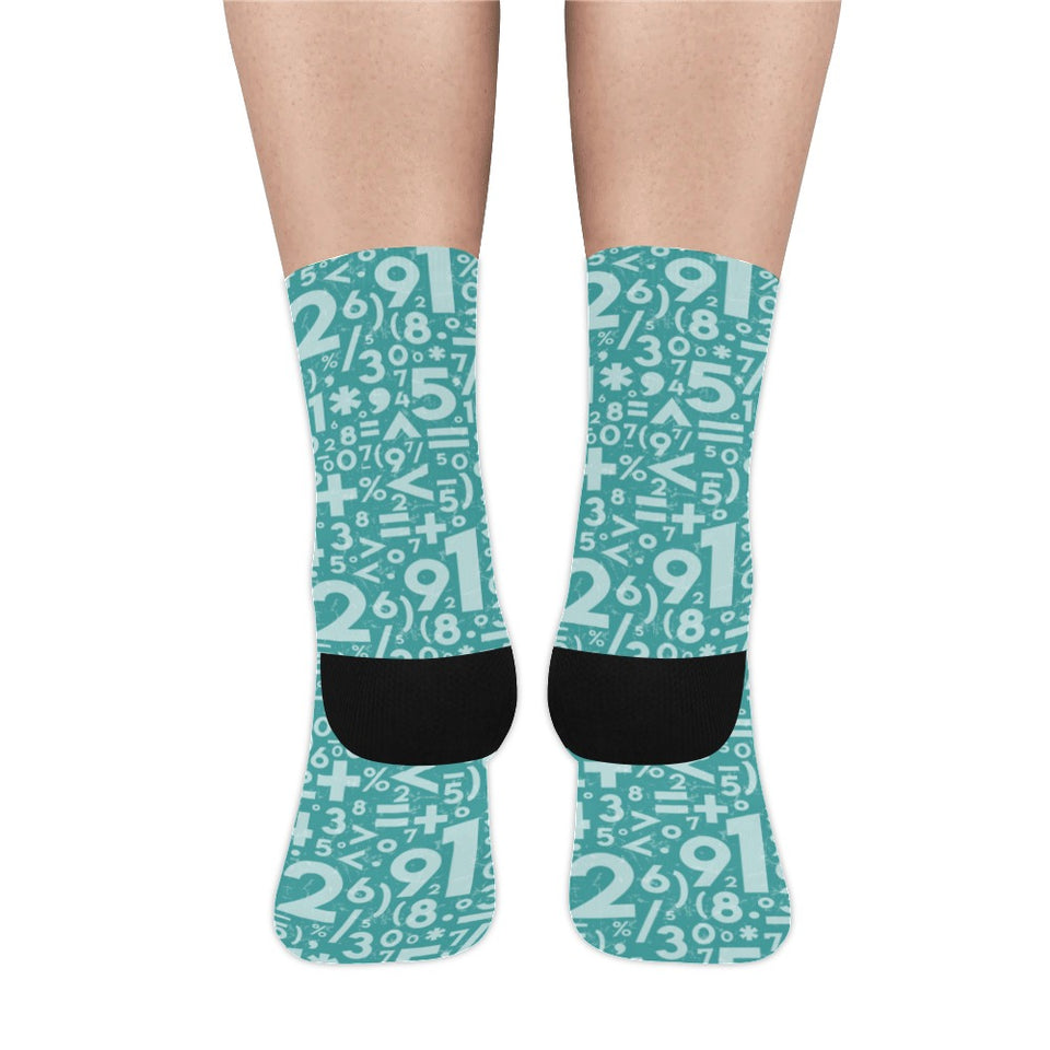 Math Pattern Print Design 05 Crew Socks