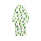 Green Peas Pattern Print Design 04 Blanket Robe with Sleeves