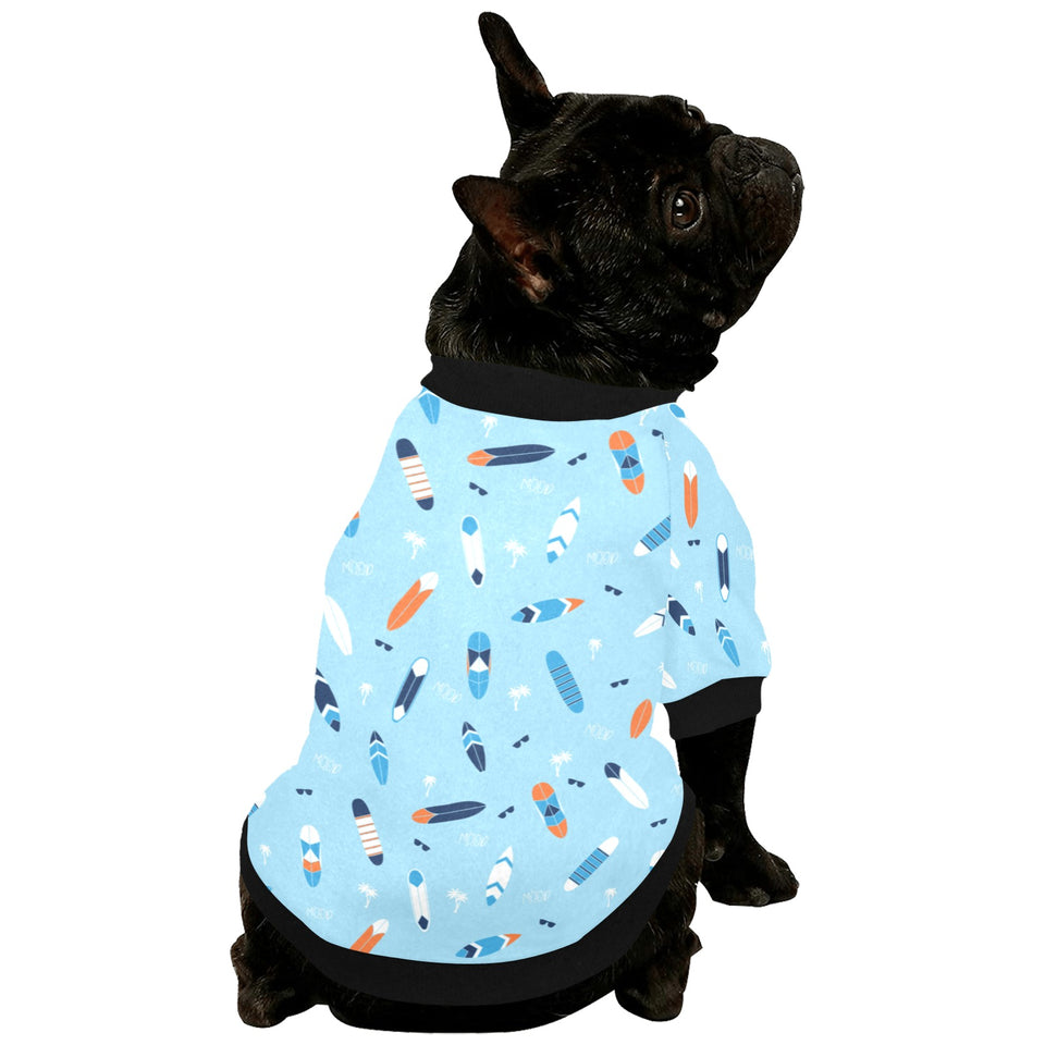 Surfboard Pattern Print Design 05 All Over Print Pet Dog Round Neck Fuzzy Shirt