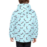 Piano Pattern Print Design 05 Kids' Boys' Girls' Padded Hooded Jacket