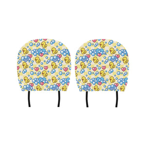 Duck Pattern Print Design 01 Car Headrest Cover