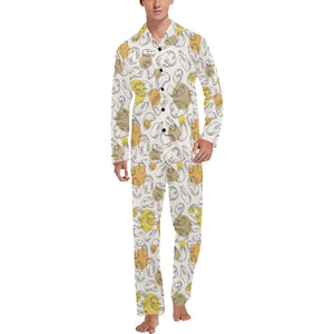 Potato Chips Pattern Print Design 02 Men's Long Pajama Set