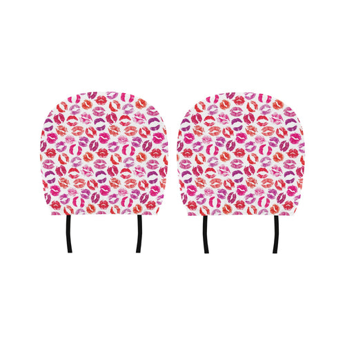 Lips Pattern Print Design 04 Car Headrest Cover