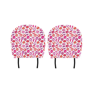 Lips Pattern Print Design 04 Car Headrest Cover