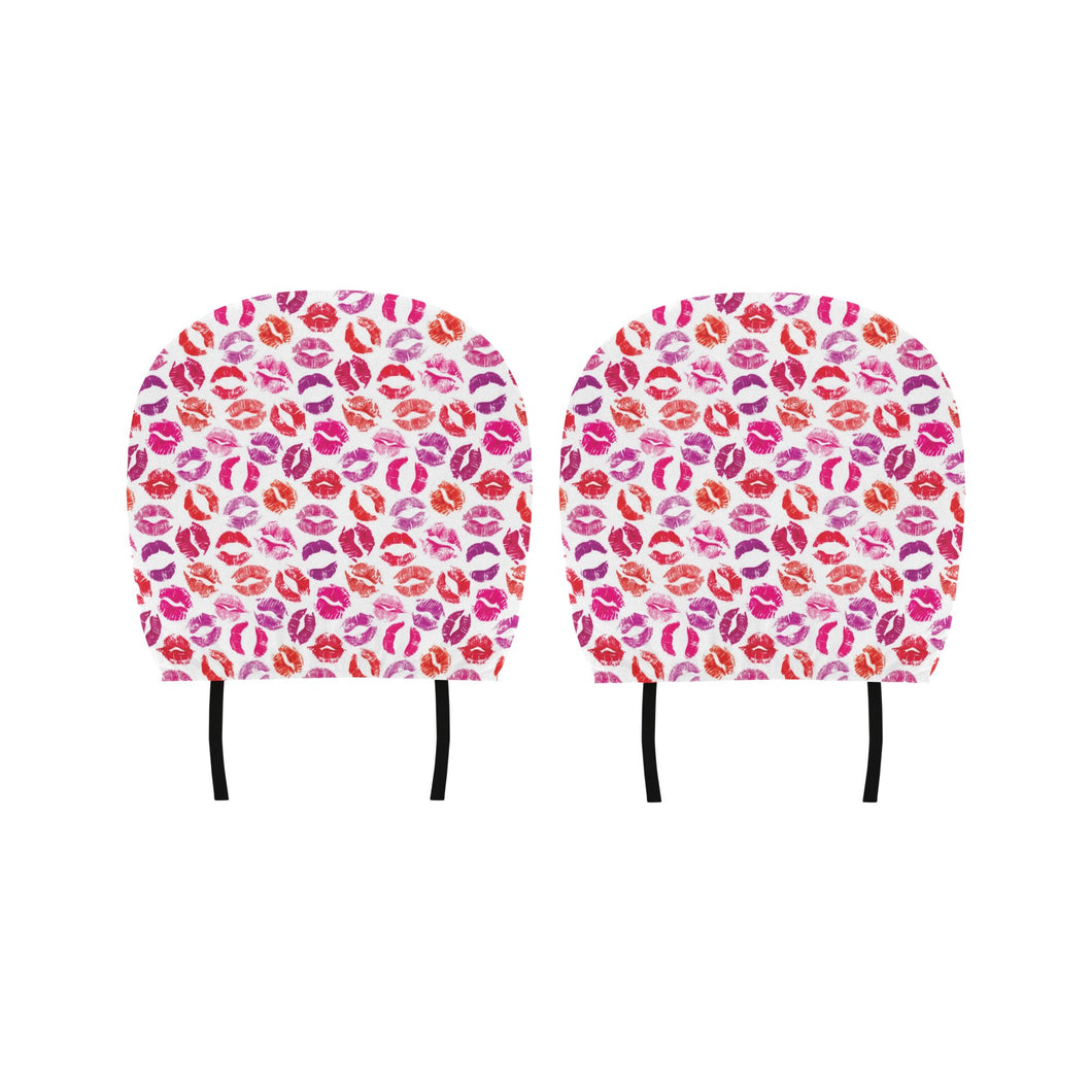 Lips Pattern Print Design 04 Car Headrest Cover