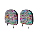 Zebra Colorful Pattern Car Headrest Cover