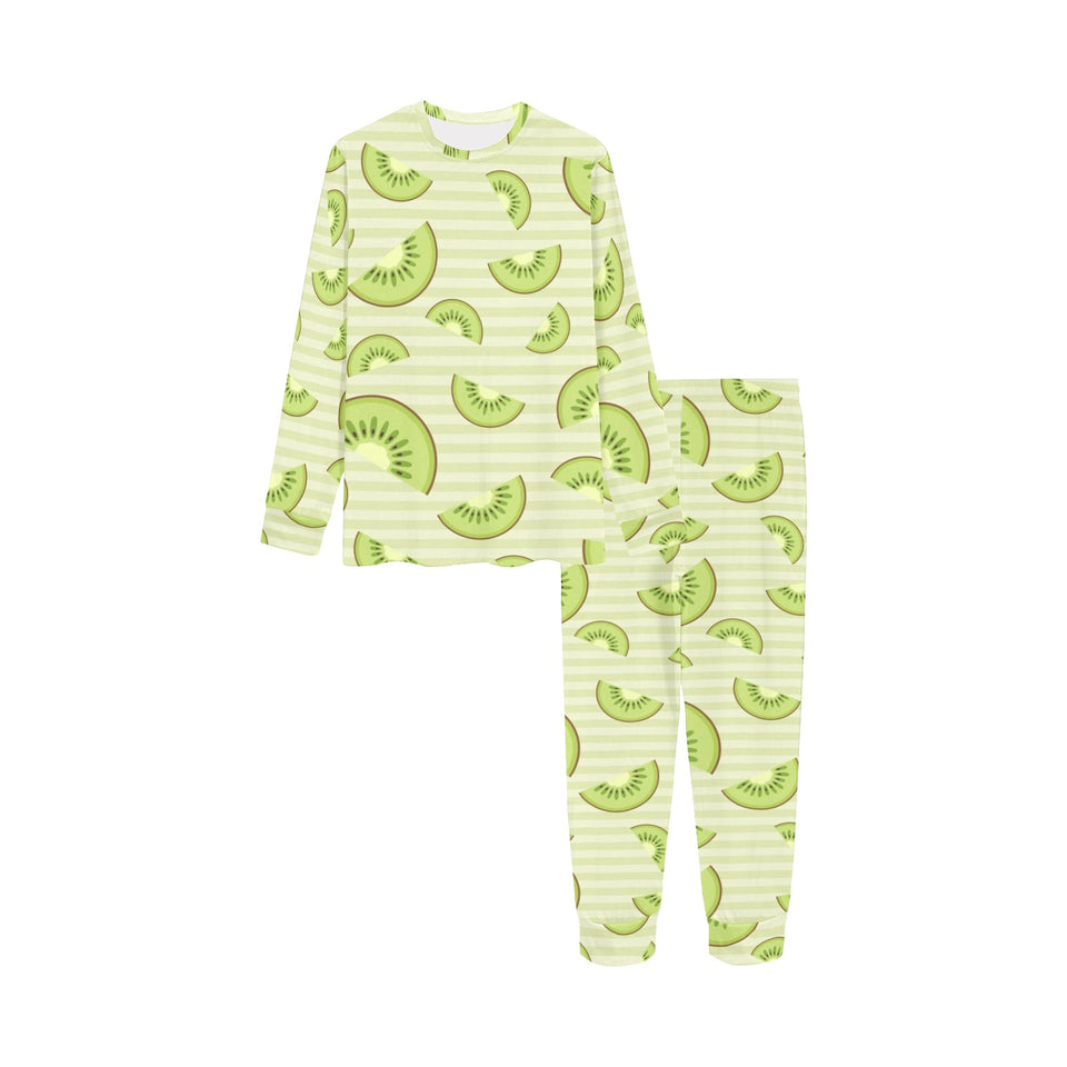 Kiwi Pattern Striped Background Kids' Boys' Girls' All Over Print Pajama Set