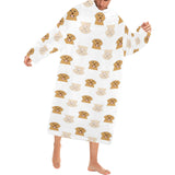 Golden Retriever Pattern Print Design 03 Blanket Robe with Sleeves