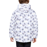 Swallow Pattern Print Design 03 Kids' Boys' Girls' Padded Hooded Jacket