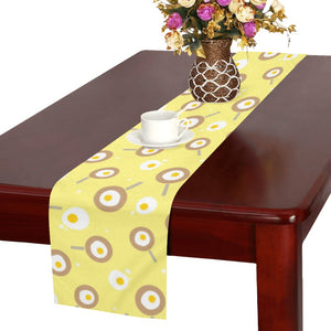 Fried Eggs Pattern Print Design 03 Table Runner