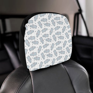 Hippopotamus Pattern Print Design 01 Car Headrest Cover