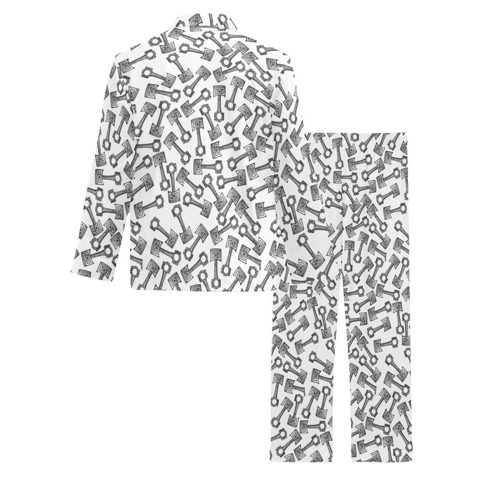 Engine Piston Pattern Print Design 01 Men's Long Pajama Set