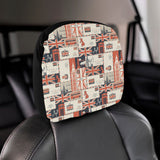 British Pattern Print Design 04 Car Headrest Cover