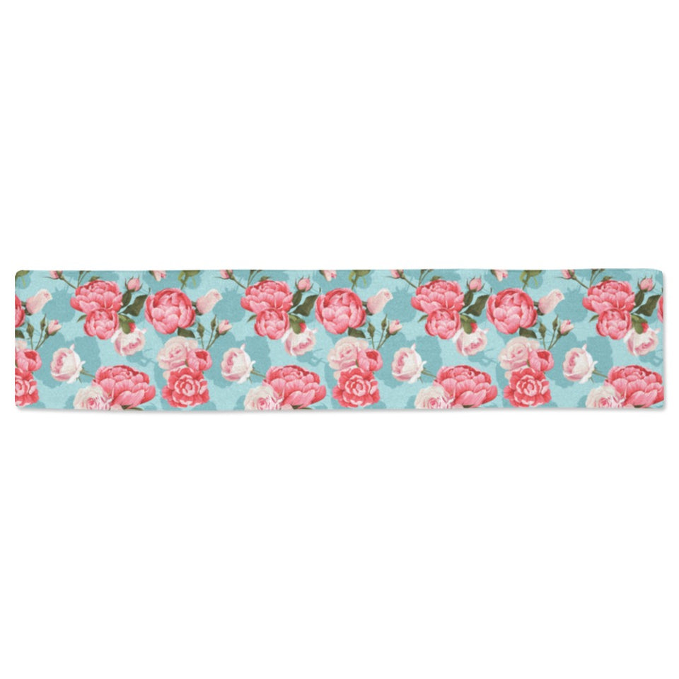 Rose Pattern Print Design 03 Table Runner