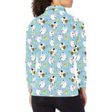 Guinea Pig Pattern Print Design 03 Women's Long Sleeve Polo Shirt