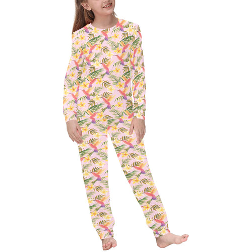 Hummingbird Pattern Print Design 03 Kids' Boys' Girls' All Over Print Pajama Set