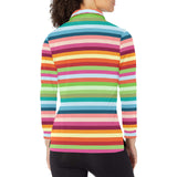 Rainbow Pattern Women's Long Sleeve Polo Shirt