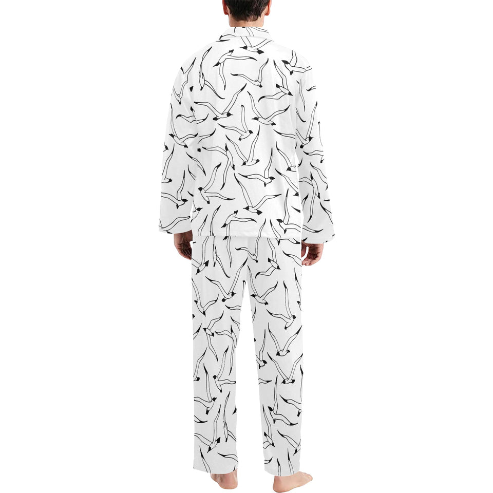 Seagull Pattern Print Design 04 Men's Long Pajama Set