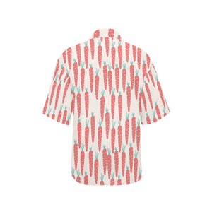 Carrot Pattern Print Design 01 Women's All Over Print Hawaiian Shirt