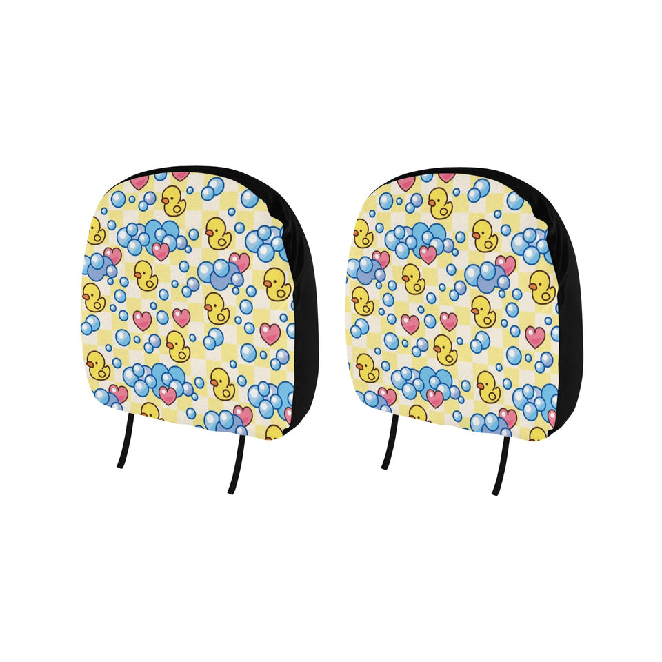 Duck Pattern Print Design 01 Car Headrest Cover