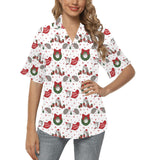 Hedgehog Pattern Print Design 05 Women's All Over Print Hawaiian Shirt