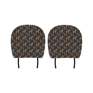 Greyhound Pattern Print Design 01 Car Headrest Cover